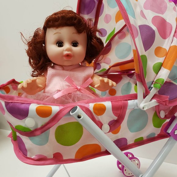 New Doll Pram with 16" Doll and Accessories - Picture 12 of 16